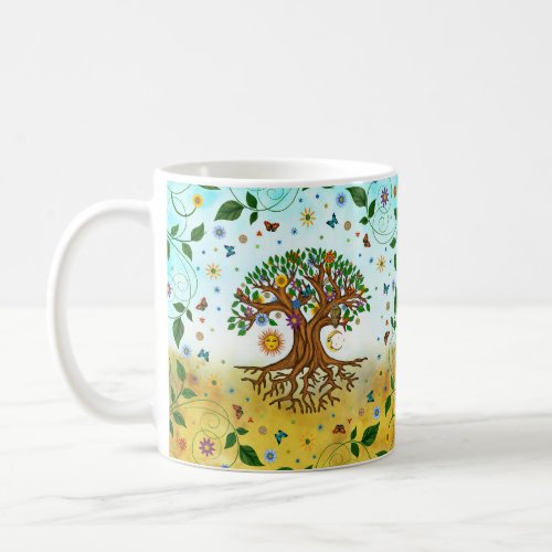 Whimsical Tree of Life _ Yggdrasil Coffee Mug