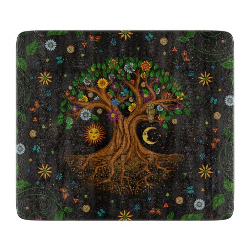 Whimsical Tree of Life _ Yggdrasil Cutting Board