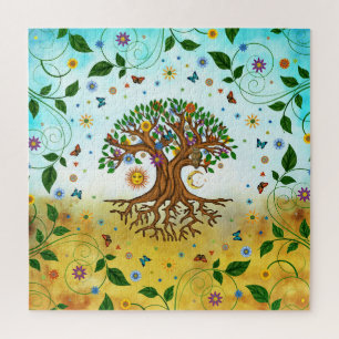 Whimsical Tree of Life - Yggdrasil Jigsaw Puzzle