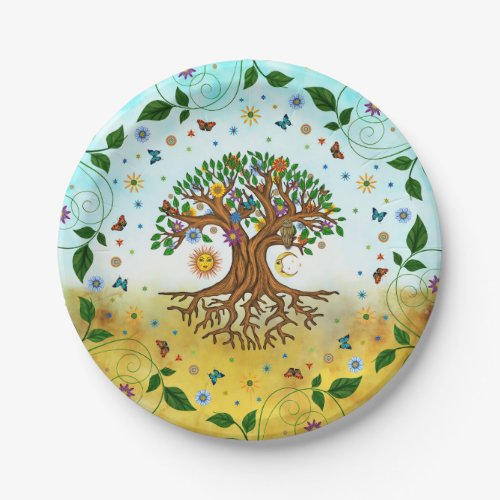 Whimsical Tree of Life _ Yggdrasil Paper Plates