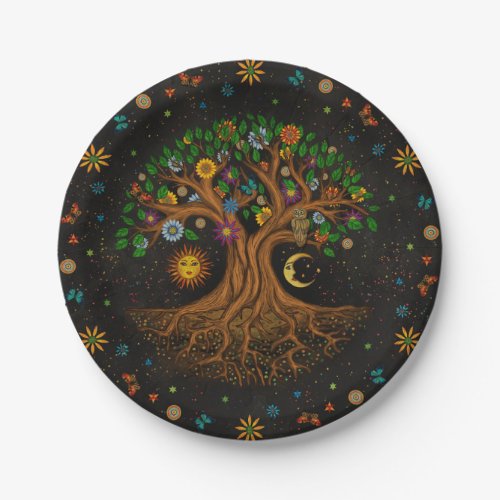 Whimsical Tree of Life _ Yggdrasil Paper Plates