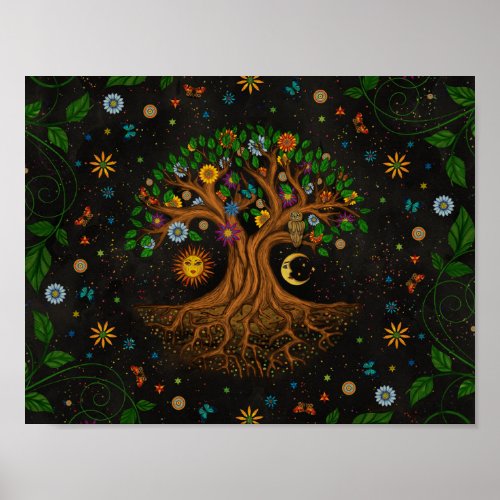 Whimsical Tree of Life _ Yggdrasil Poster