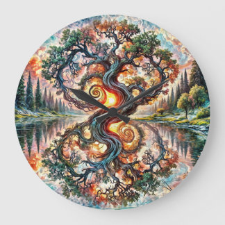 Whimsical Tree Timepiece Large Clock