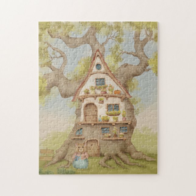 Whimsical Treehouse Storybook Jigsaw Puzzle (Vertical)