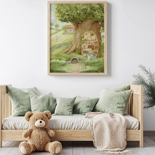 Whimsical Treehouse Storybook  Poster