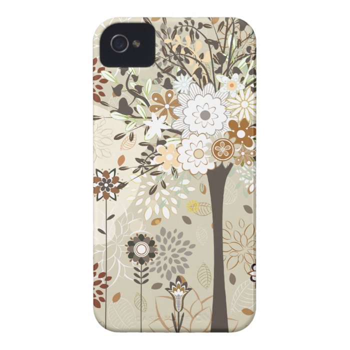 Whimsical trees and flowers iphone 4 case