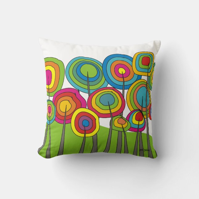Whimsical Trees  "Magical Forest" Throw Pillow (Front)