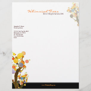 Whimsical Trees Massage Therapy Business Letterhead