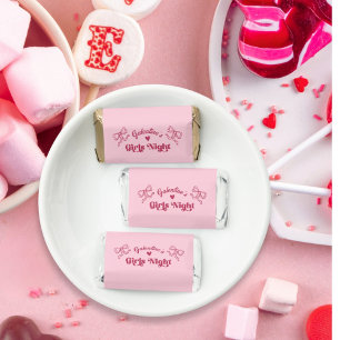 Whimsical Trendy Pink Galentines Day Girls Night  Hershey's Miniatures