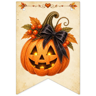 Whimsical Trick or Treat Halloween Party Garland Bunting Flags