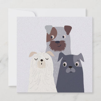Whimsical trio of dogs