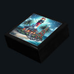 Whimsical Tropical Christmas Lighthouse Teal Red Gift Box<br><div class="desc">Whimsical Tropical Christmas Lighthouse Teal Red
Please follow me; I create new designs and products daily!
Feel free to contact me with your design needs.</div>