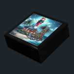Whimsical Tropical Christmas Lighthouse Teal Red Gift Box<br><div class="desc">Whimsical Tropical Christmas Lighthouse Teal Red
Please follow me; I create new designs and products daily!
Feel free to contact me with your design needs.</div>