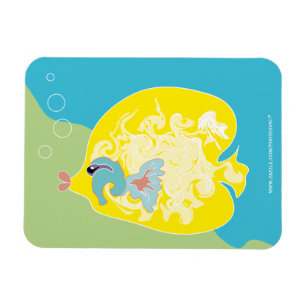 Whimsical Tropical Fish Ocean Art Magnet