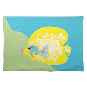 Whimsical Tropical Fish Ocean Art Placemat