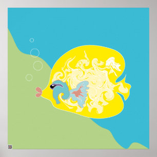 Whimsical Tropical Fish Ocean Art Poster