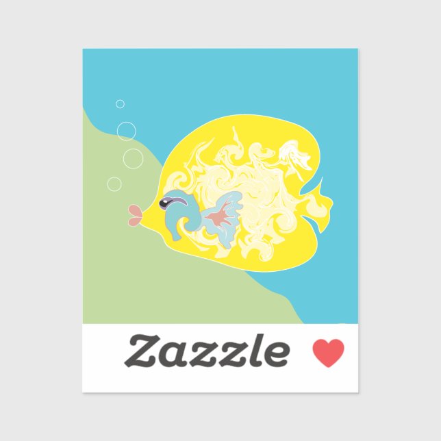 Whimsical Tropical Fish Ocean Art Sticker (Sheet)