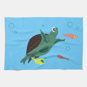 Whimsical Tropical Fish Ocean Art Towel