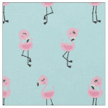 Whimsical tropical flamingos fabric
