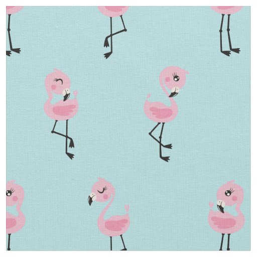 Whimsical tropical flamingos fabric