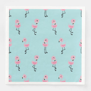 Whimsical tropical flamingos paper dinner napkins