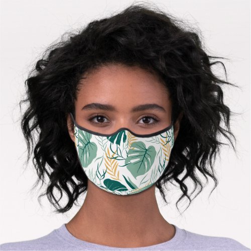 Whimsical Tropical Flowers Print Premium Face Mask