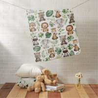 Whimsical Tropical Jungle Safari Wild Animals Boy