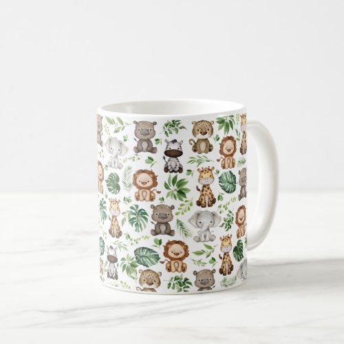 Whimsical Tropical Jungle Safari Wild Animals Coffee Mug