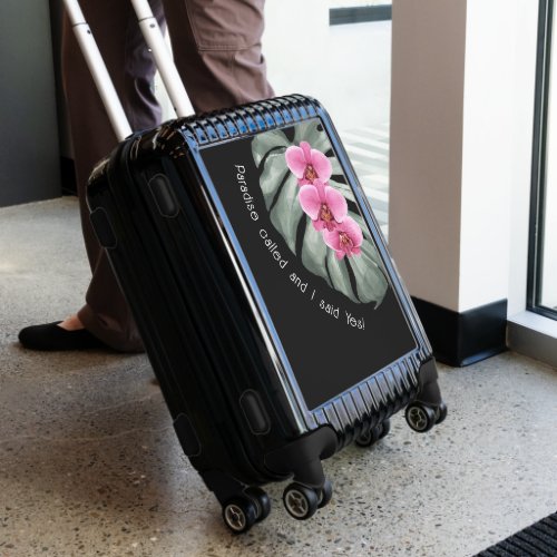Whimsical Tropical Quote Paradise Called Luggage
