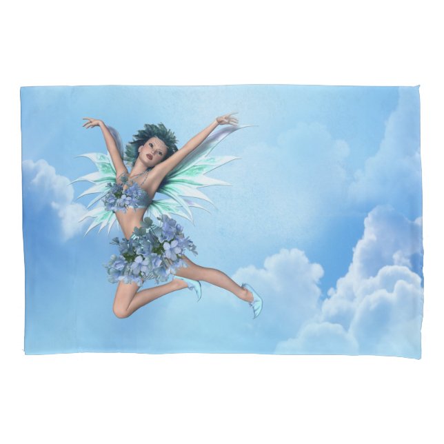 Whimsical Tropical World of Fairies, & Butterflies Pillow Case (Front)