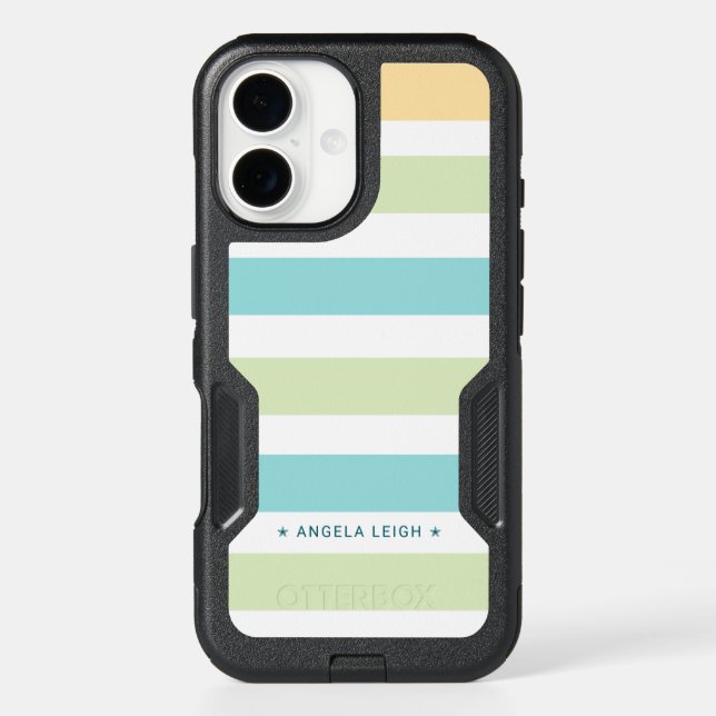 Whimsical Tropics Cabana Stripes Otterbox iPhone Case (Back)