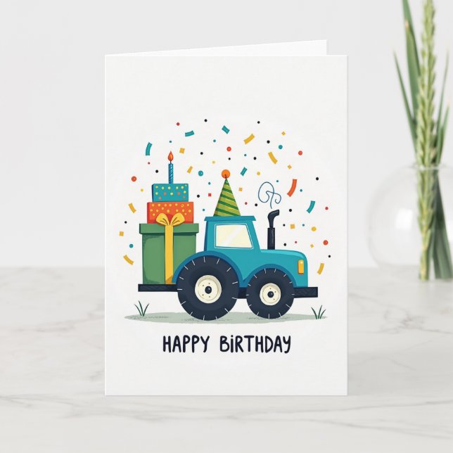 Whimsical Truck Birthday Card (Front)