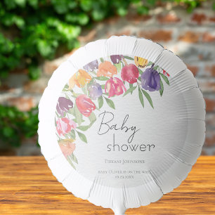 Whimsical Tulip Garden Baby Shower Balloon