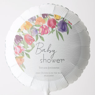Whimsical Tulip Garden Baby Shower Balloon