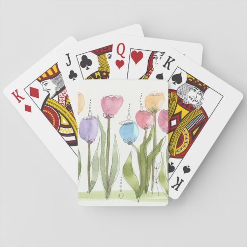 Whimsical Tulip Playing Cards