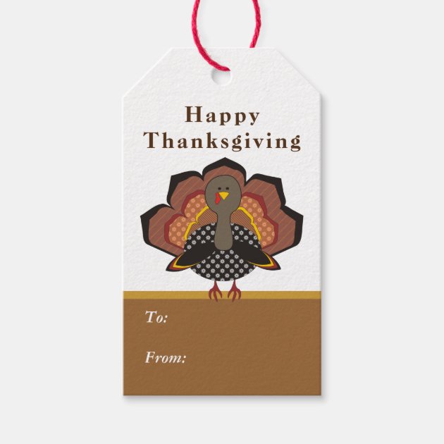 Whimsical Turkey Thanksgiving Gift Tags