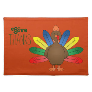 Whimsical Turkey Thanksgiving Placemats