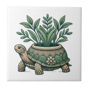Whimsical Turtle Ceramic Tile