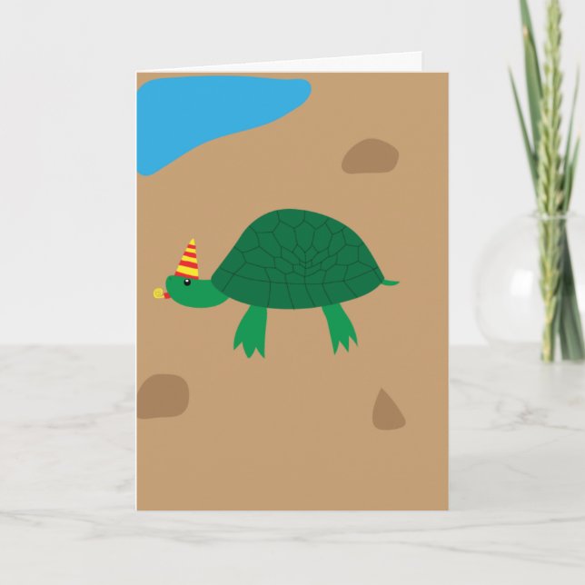 Whimsical Turtle, Have a Turtley Awesome Birthday Card (Front)