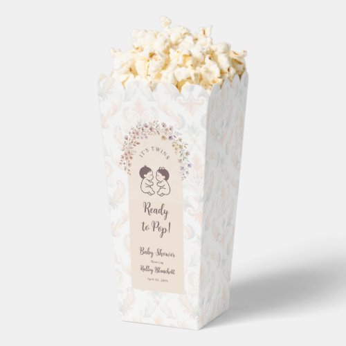 Whimsical Twins Baby Shower Pastel Floral LPM26 Favor Boxes