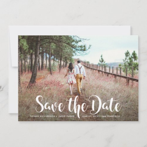 Whimsical Typography and Photo  Save the Date