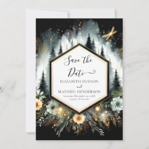 Whimsical Typography Enchanted Forest Wedding Save The Date