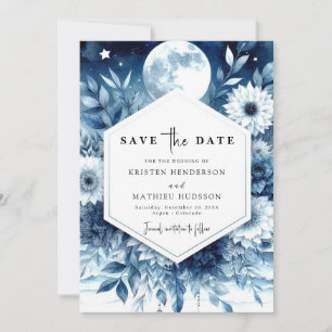 Whimsical Typography Moonlit Wedding Save The Date