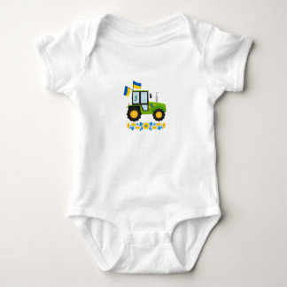 Whimsical Ukraine Tractor Baby Bodysuit