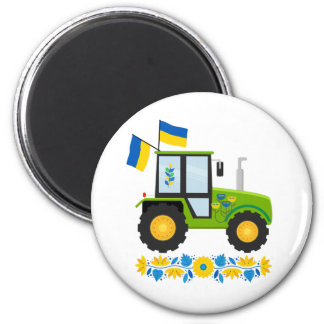 Whimsical Ukraine Tractor  Magnet
