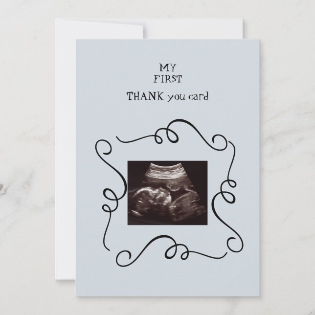 Whimsical Ultrasound Thank You Baby Point of View Card (Front)