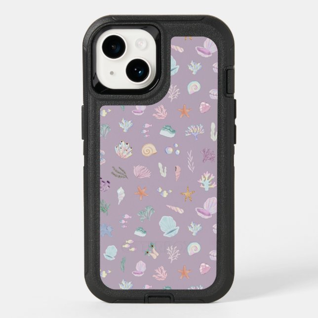 Whimsical Under the Sea Beachy Pastel Seashells Otterbox iPhone Case (Back)