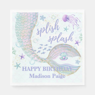 Whimsical Under the Sea Mermaid Birthday Napkins