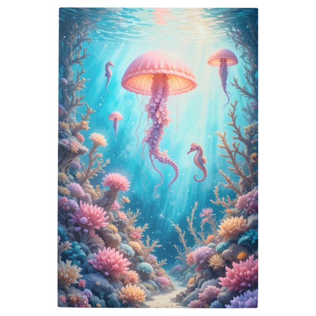 Whimsical Underwater Dreamscape Metal Print (Front)