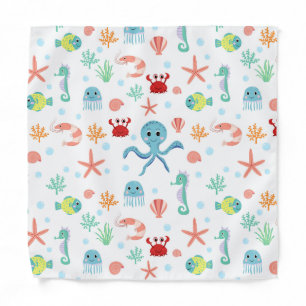 Whimsical Underwater Sea Creatures Bandana